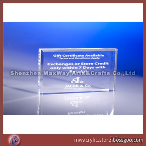 Pure Clear Small Rectangle Ice Acrylic Award